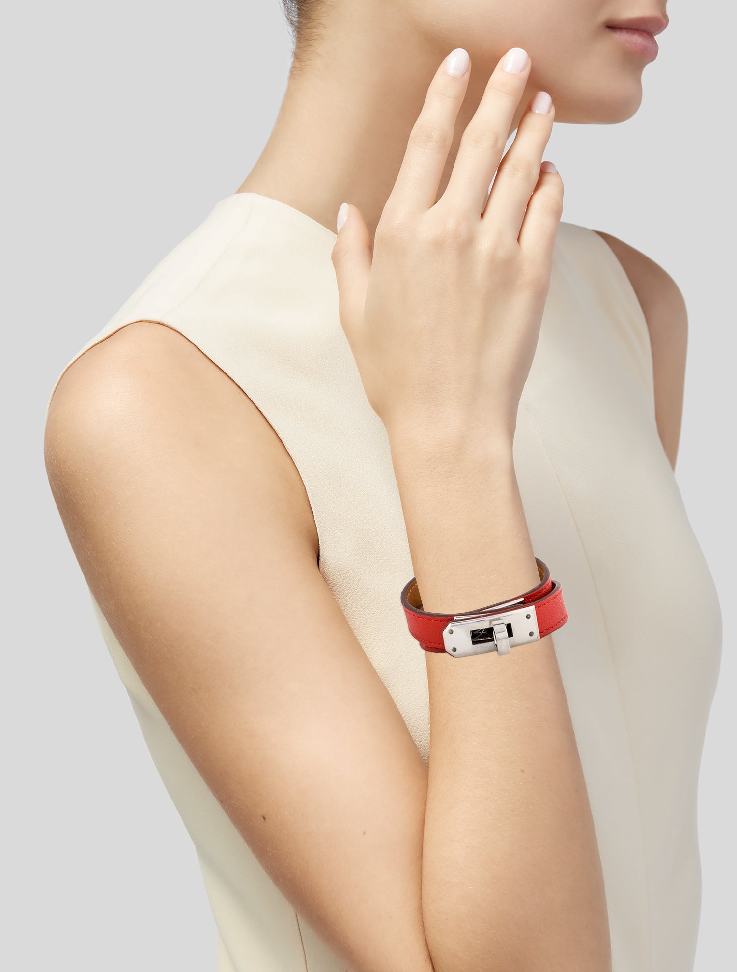 Hermès Leather Kelly Double Tour Bracelet