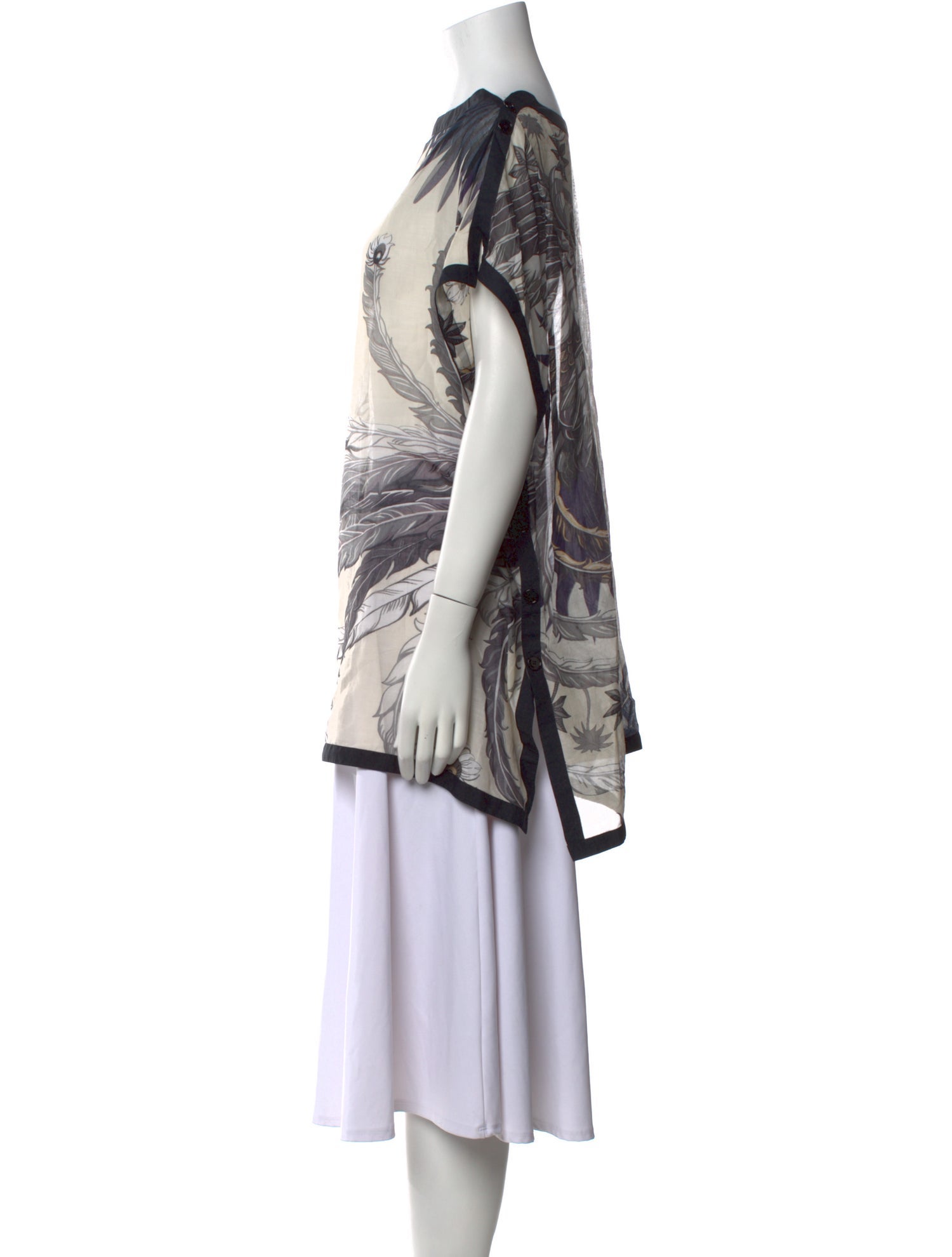 Hermès Printed Bateau Neckline Tunic