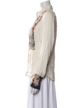 Hermès Silk Printed Button-Up Top