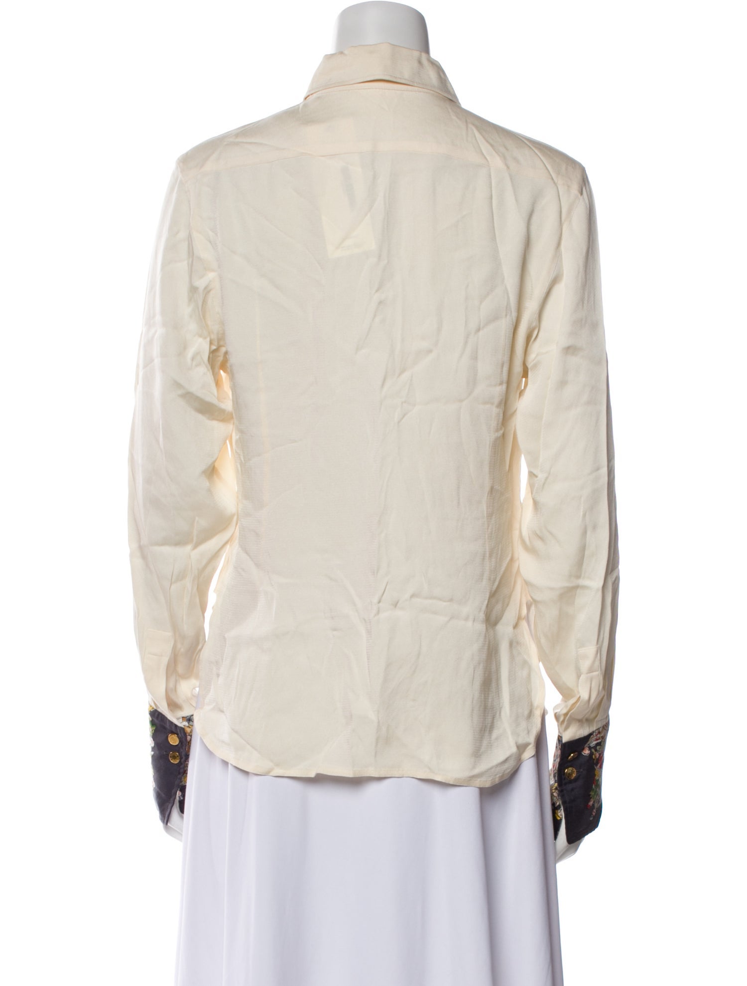 Hermès Silk Printed Button-Up Top