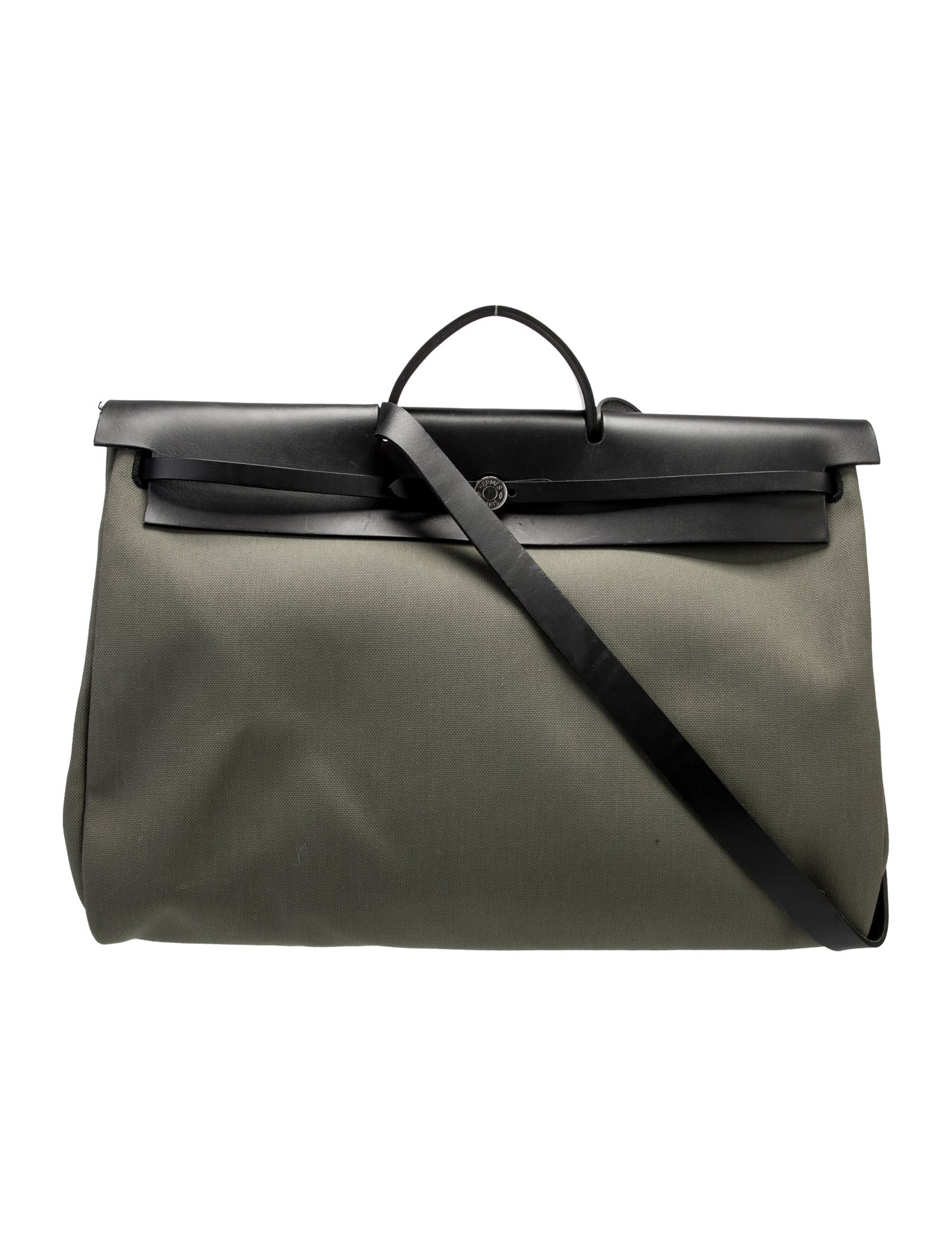 Hermès Toile Militaire & Vache Hunter Herbag Tilt Zip Retourne Cabine 50