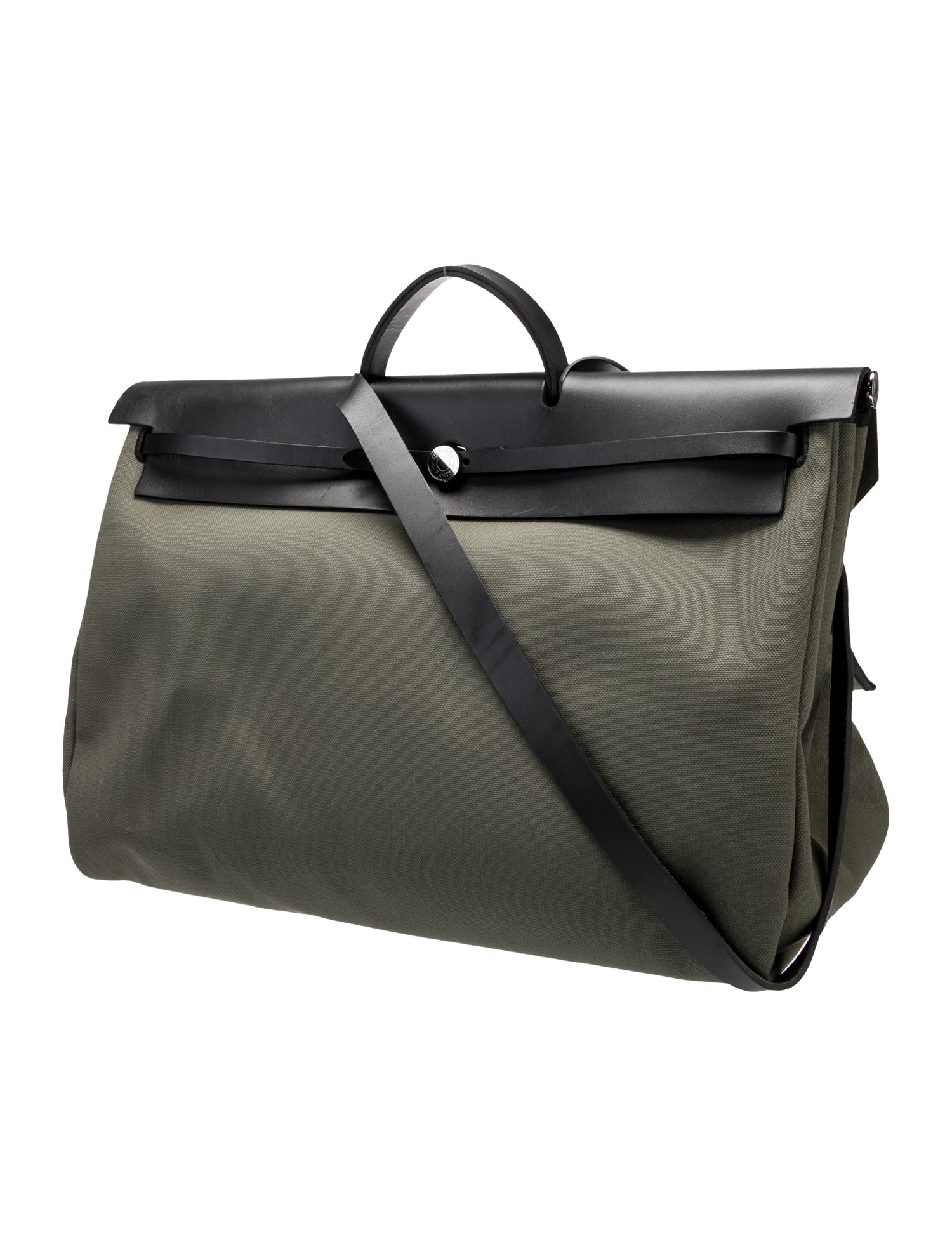 Hermès Toile Militaire & Vache Hunter Herbag Tilt Zip Retourne Cabine 50