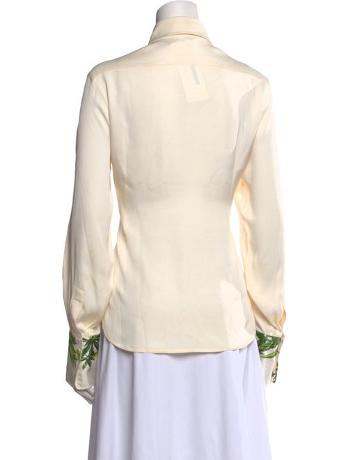 Hermès Silk Printed Button-Up Top