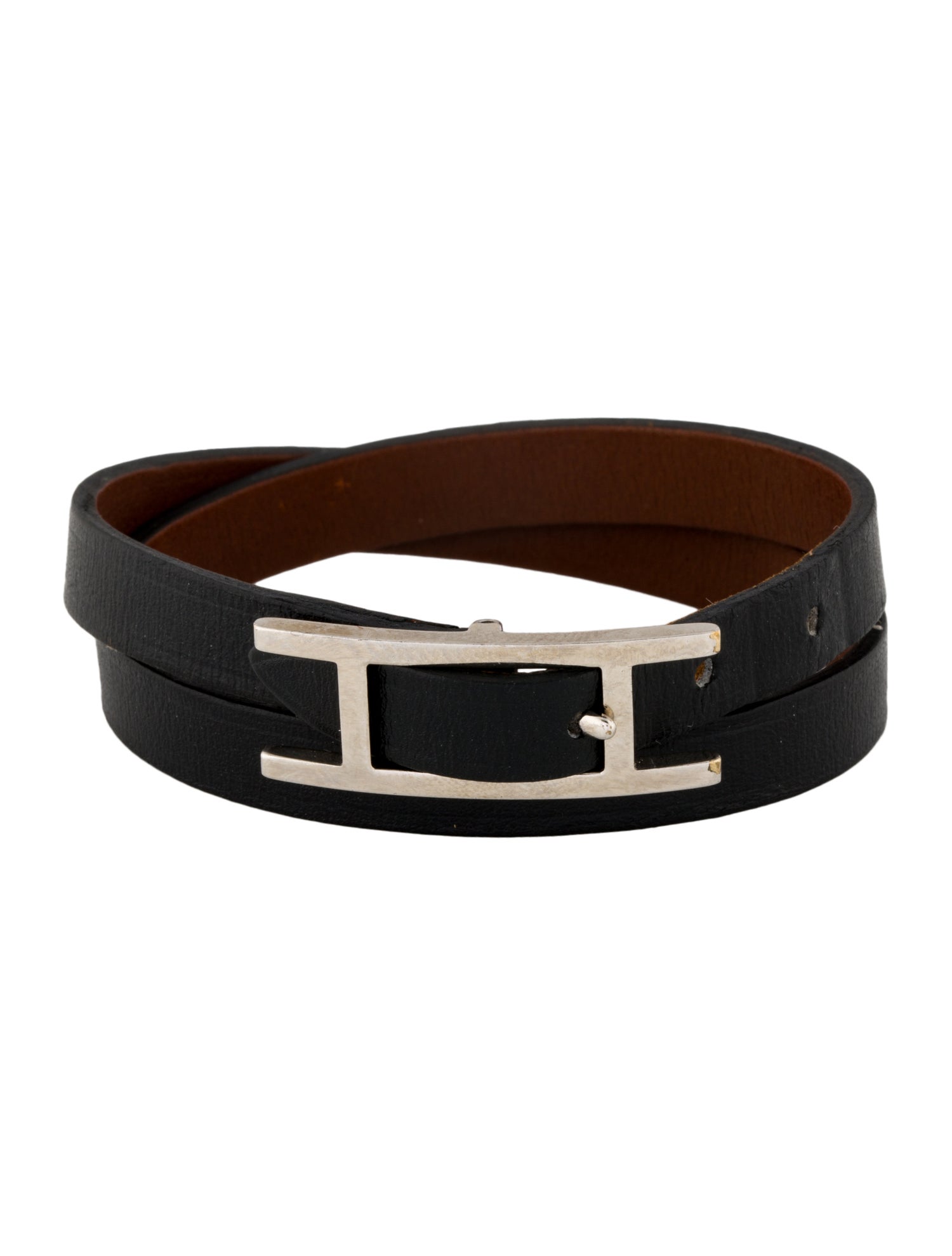 Hermès Leather Behapi Double Tour Bracelet