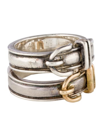 Hermès Band Vintage Two-Tone Buckle Ring Set 4.5 | 48