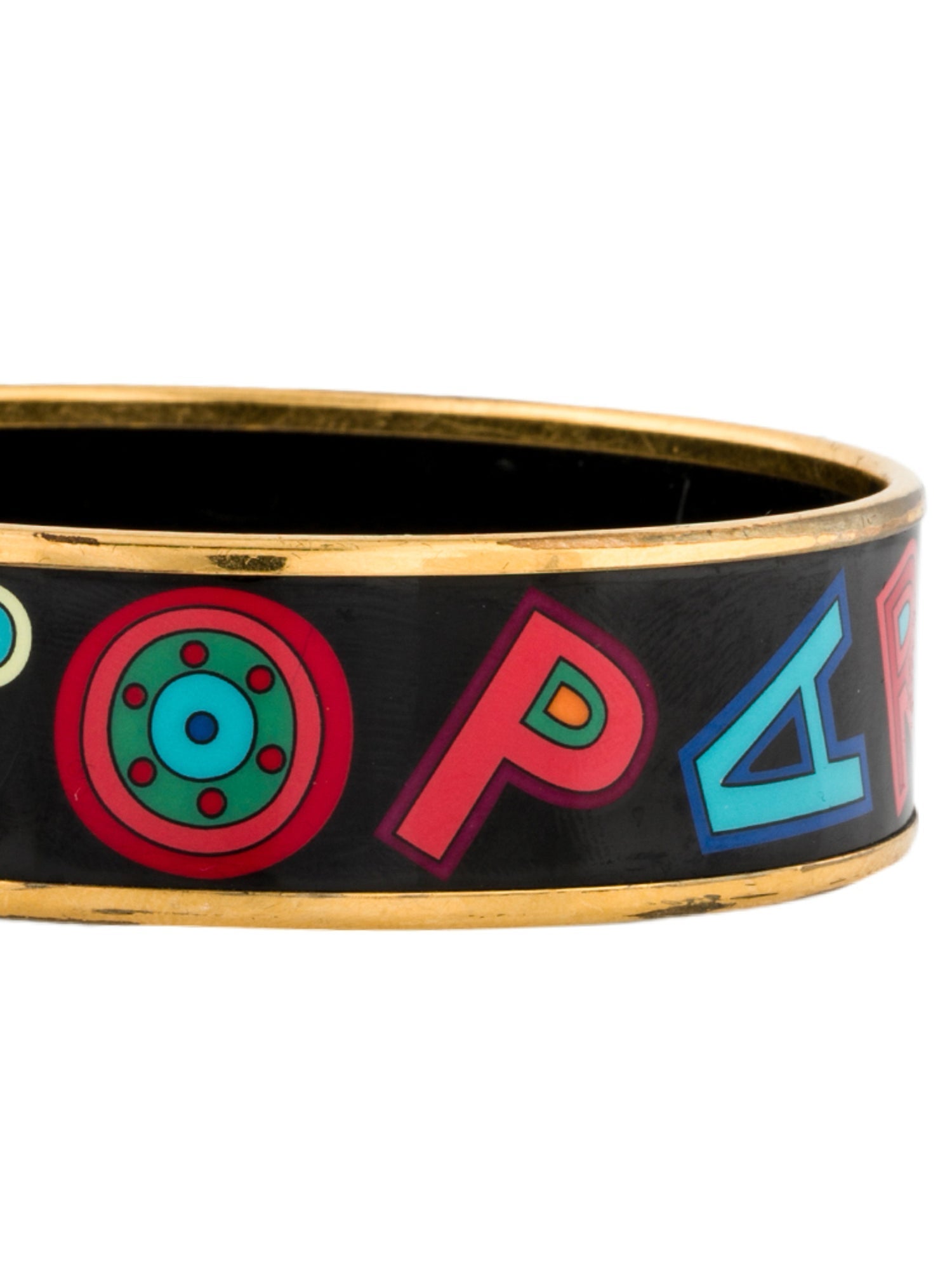 Hermès Wide Enamel Bangle Bracelet