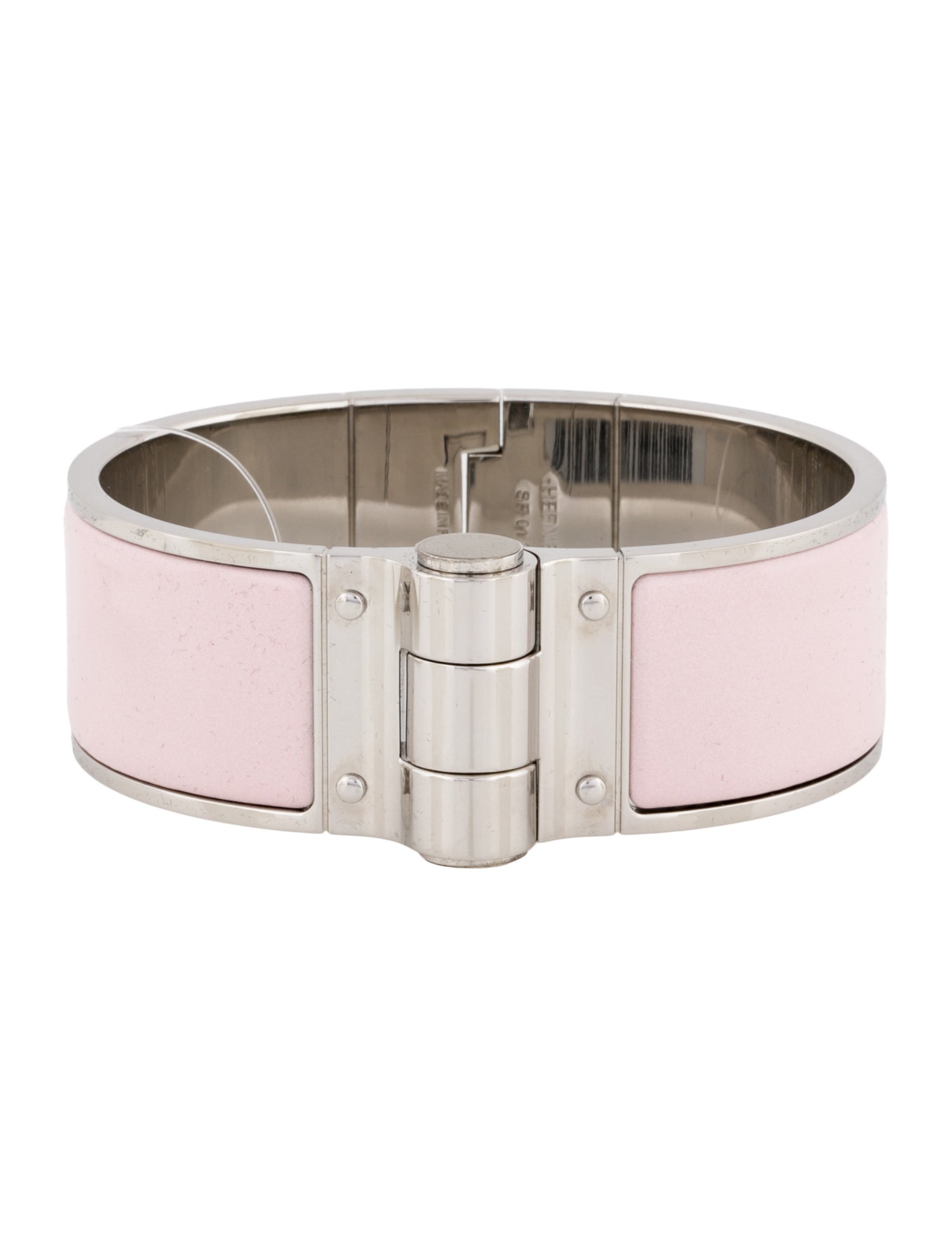 Hermès Hinged Wide Enamel Bangle Bracelet