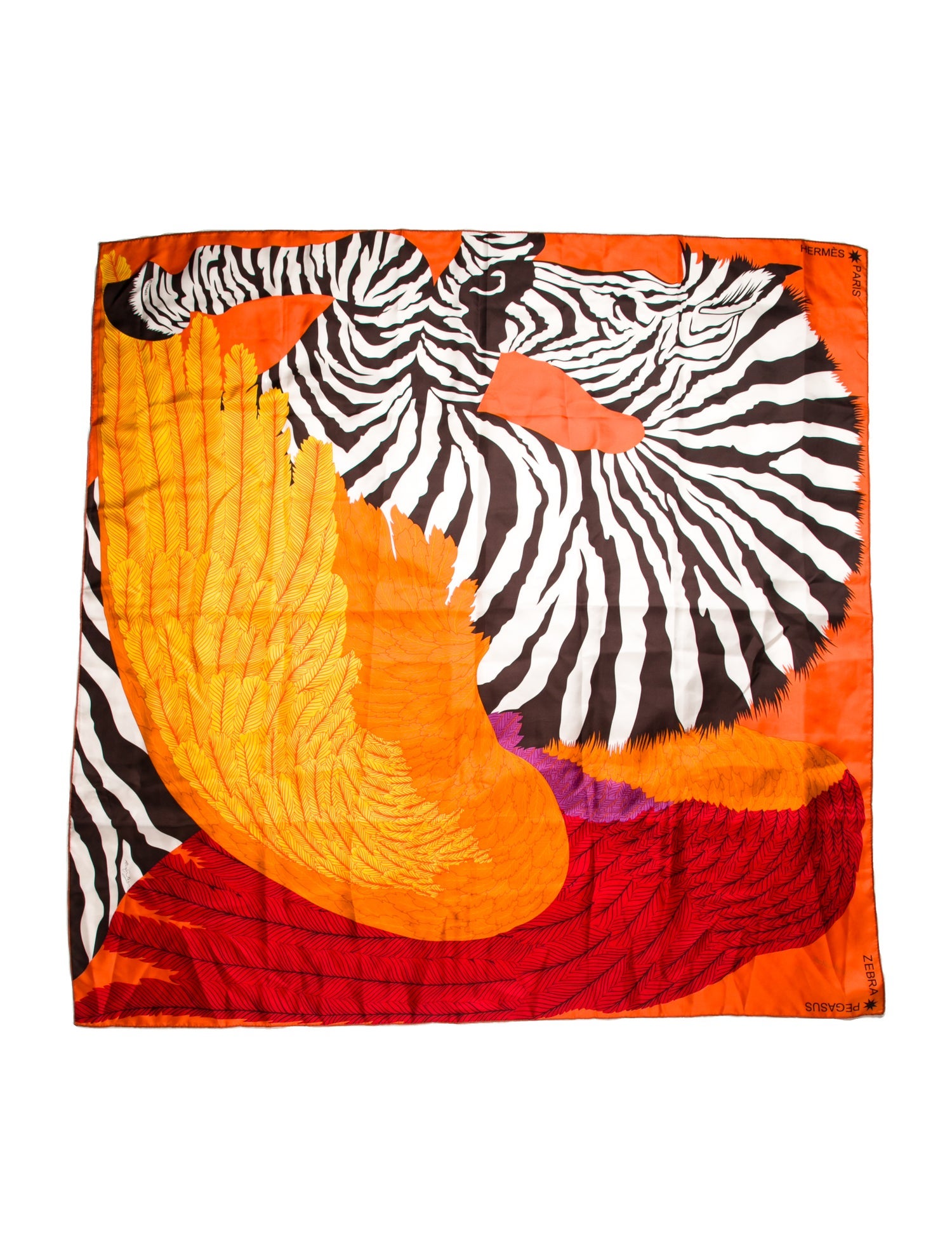 Hermès Zebra Pegasus Silk Scarf