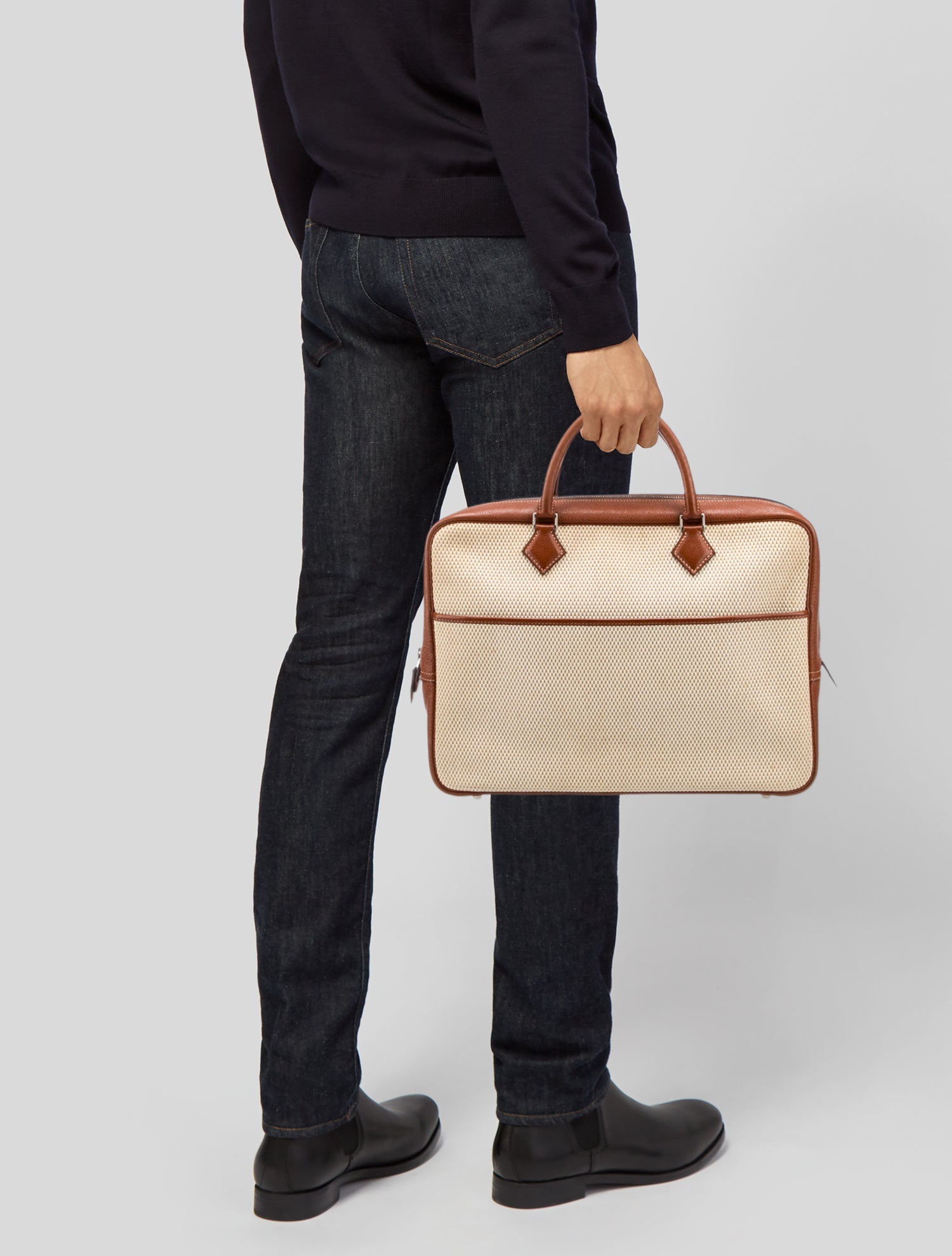 Hermès Toile Porte-Documents Plume