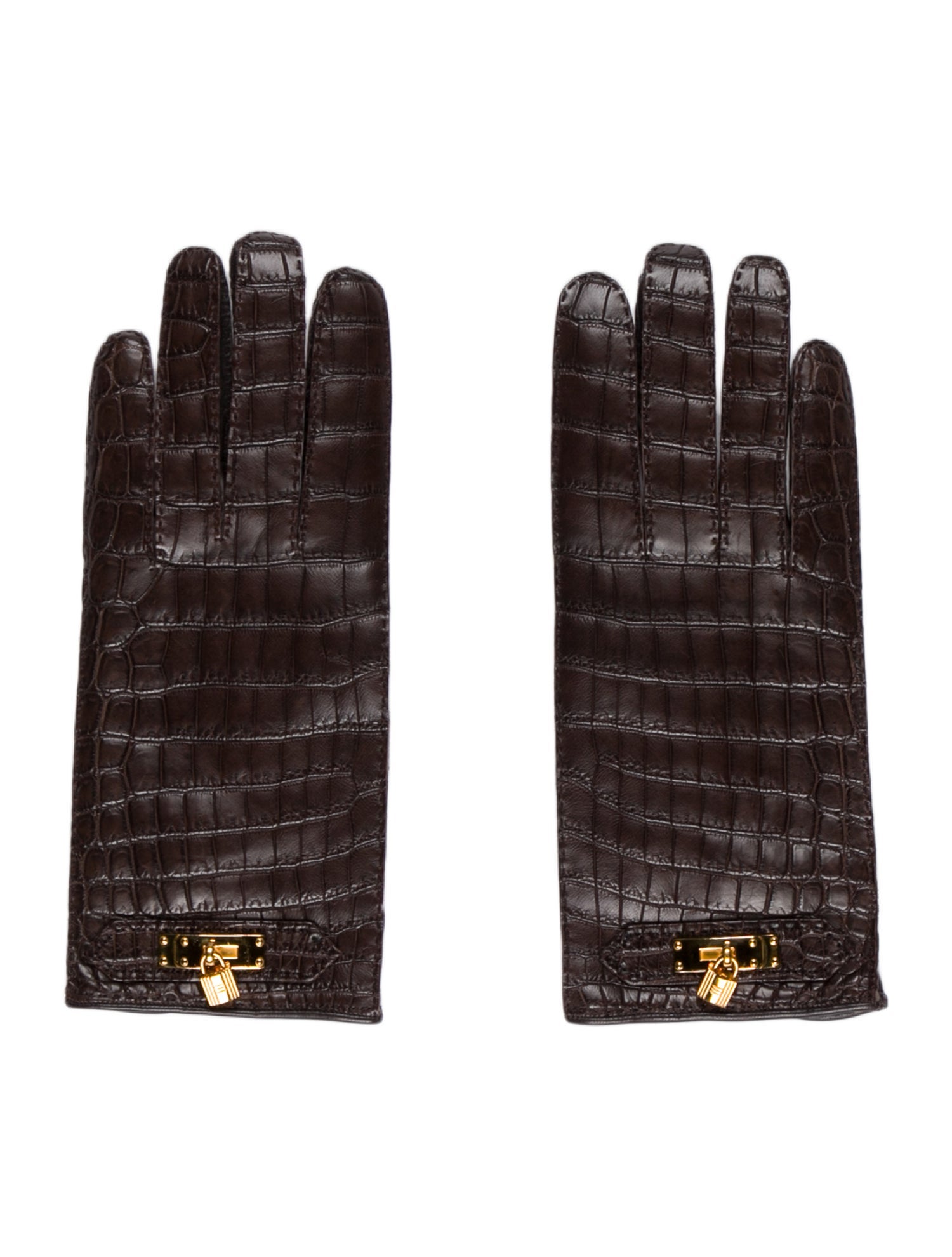 Hermès Crocodile Soya Kelly Gloves