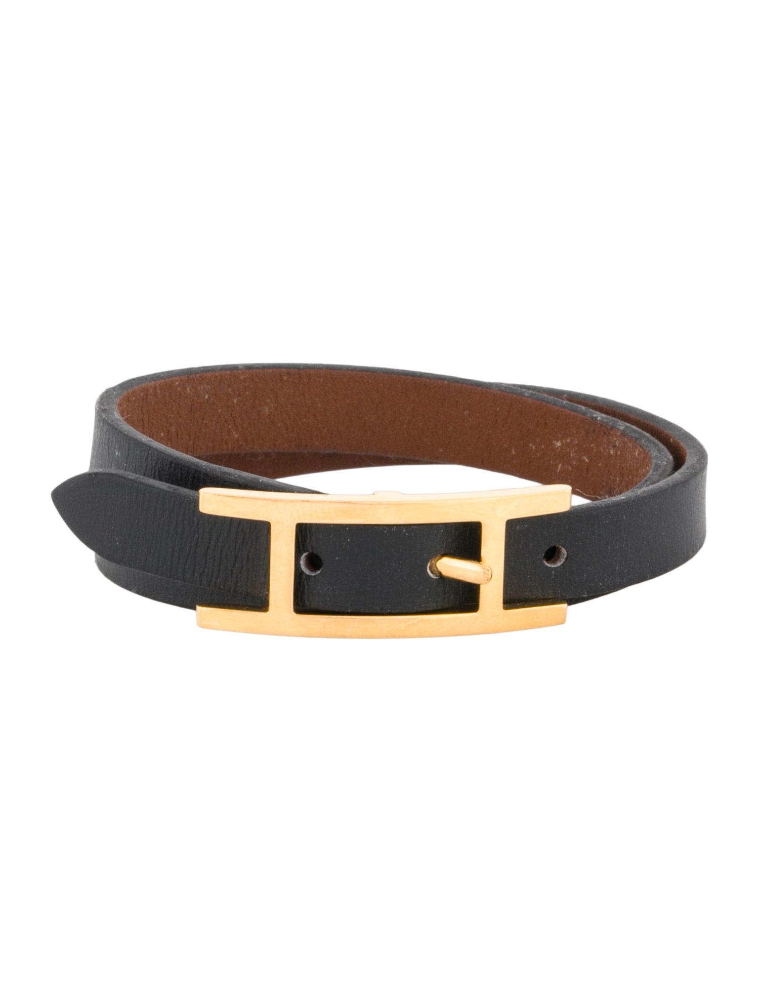 Hermès Leather Behapi Double Tour Wrap Bracelet