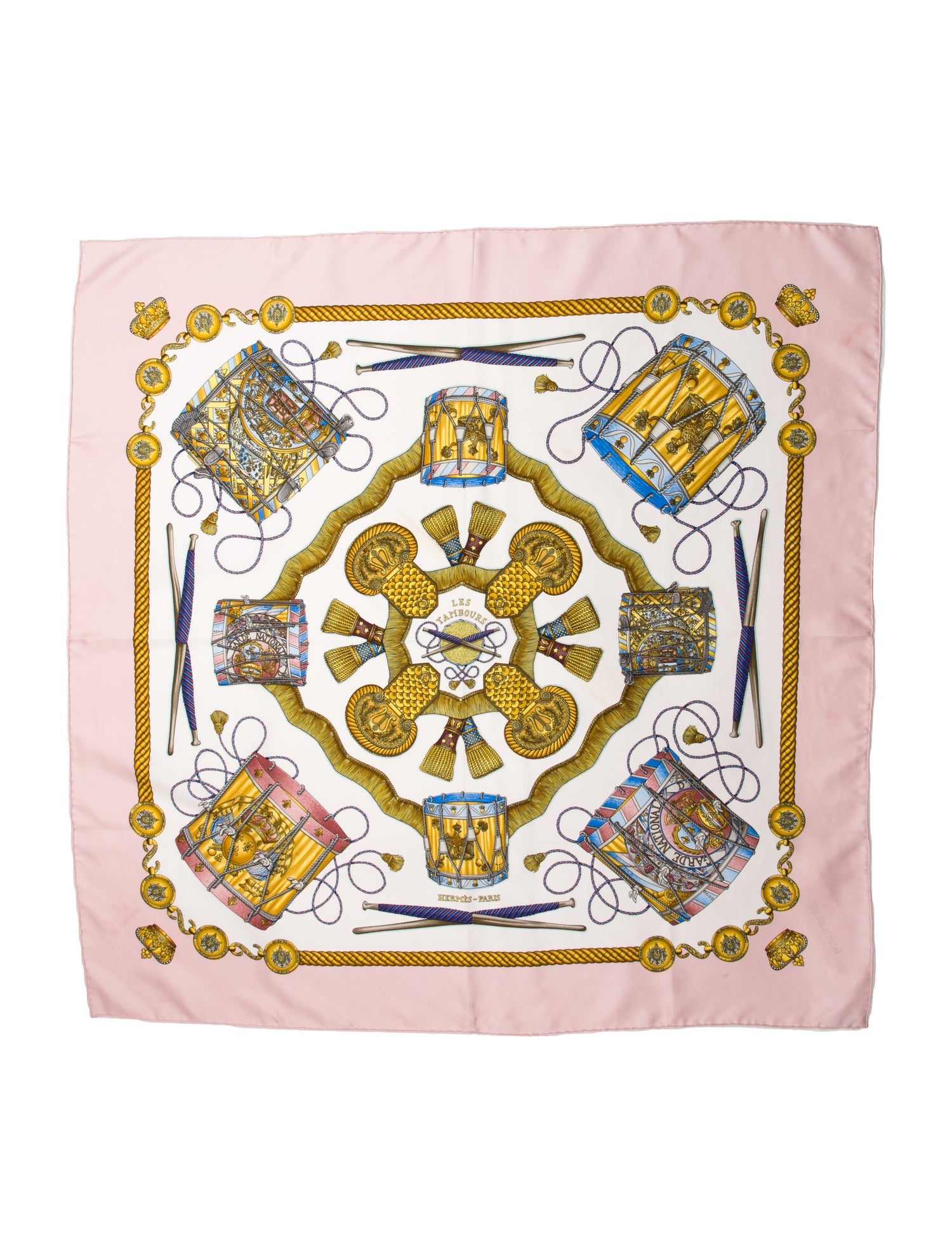Hermès Les Tambours Silk Scarf