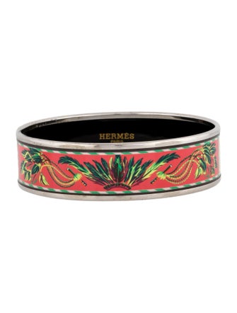 Hermès Wide Enamel Bangle Bracelet