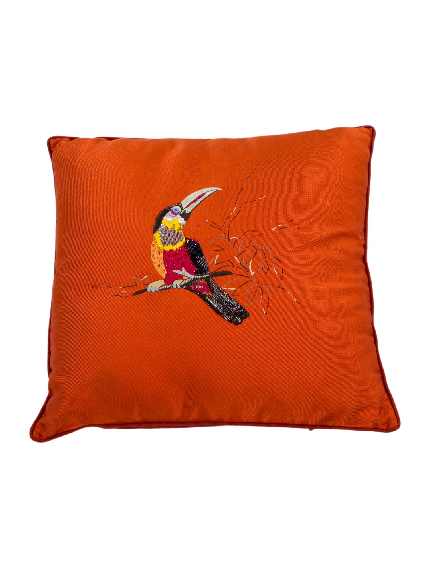 Hermès Beaded Toucan Throw Pillow