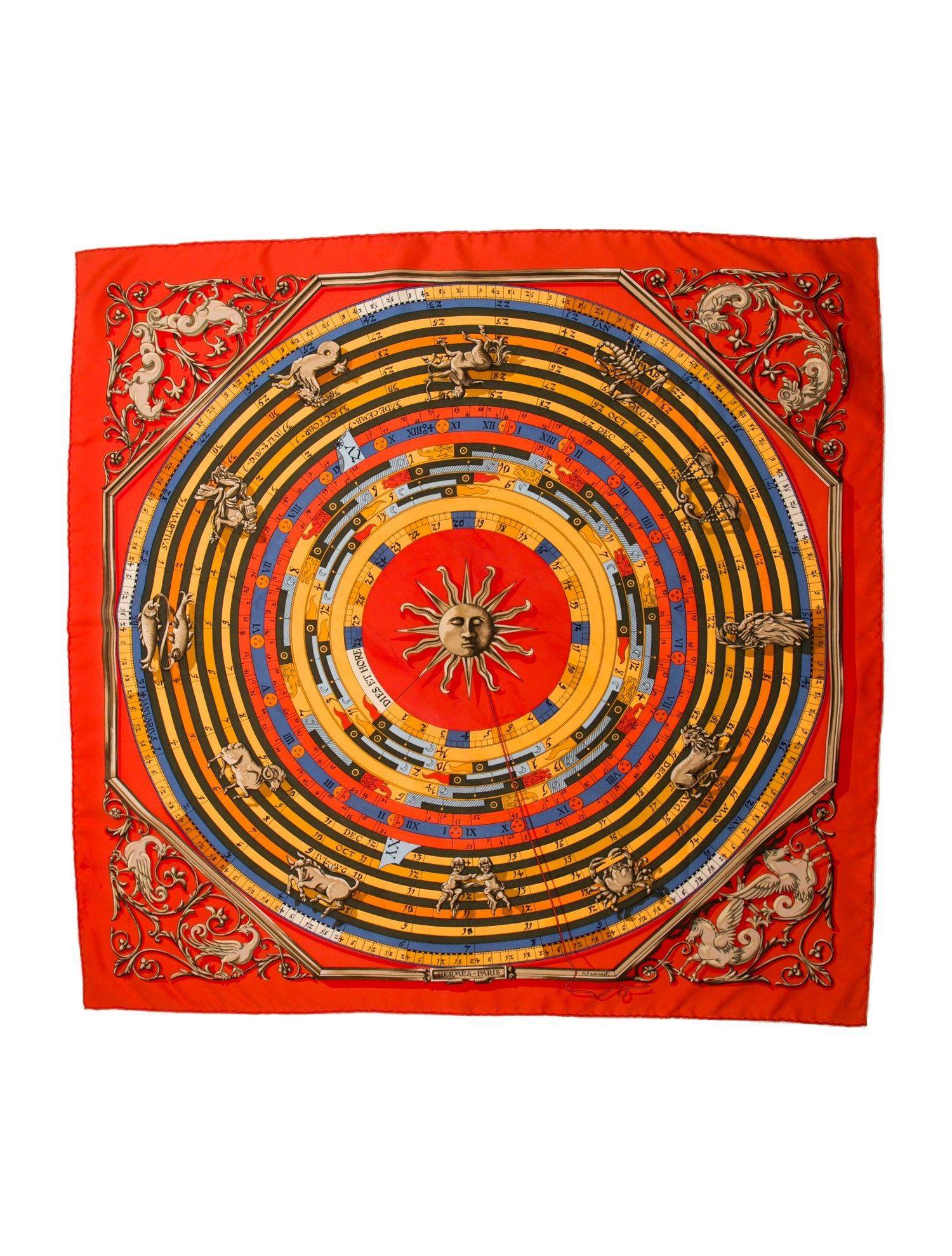 Hermès Dies Et Hore Silk Scarf