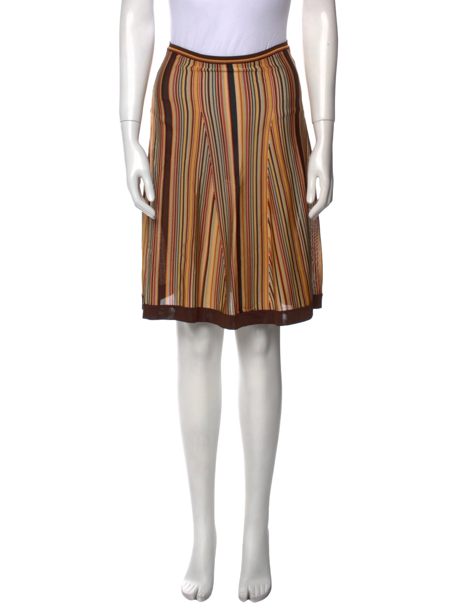 Hermès Striped Knee-Length Skirt
