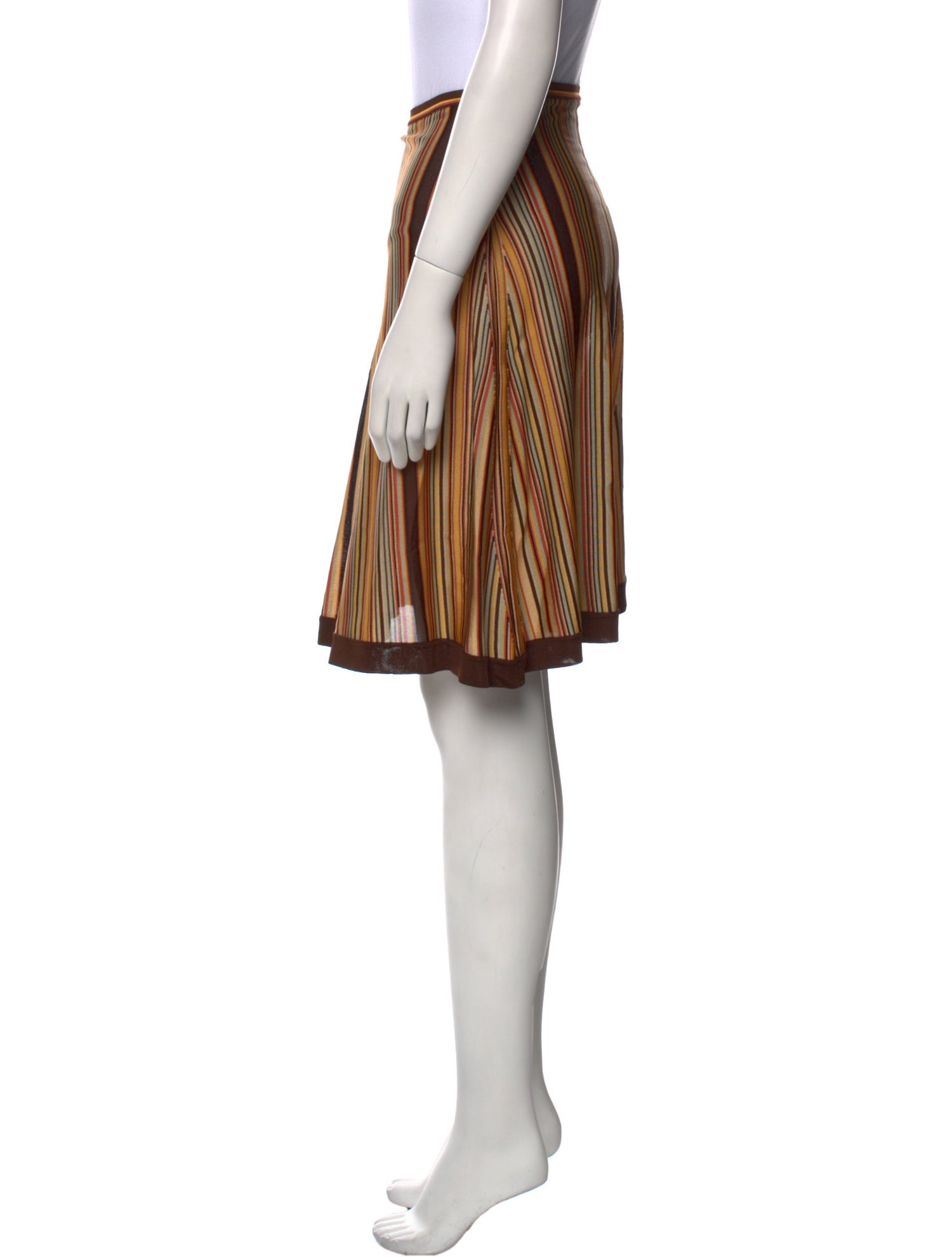Hermès Striped Knee-Length Skirt