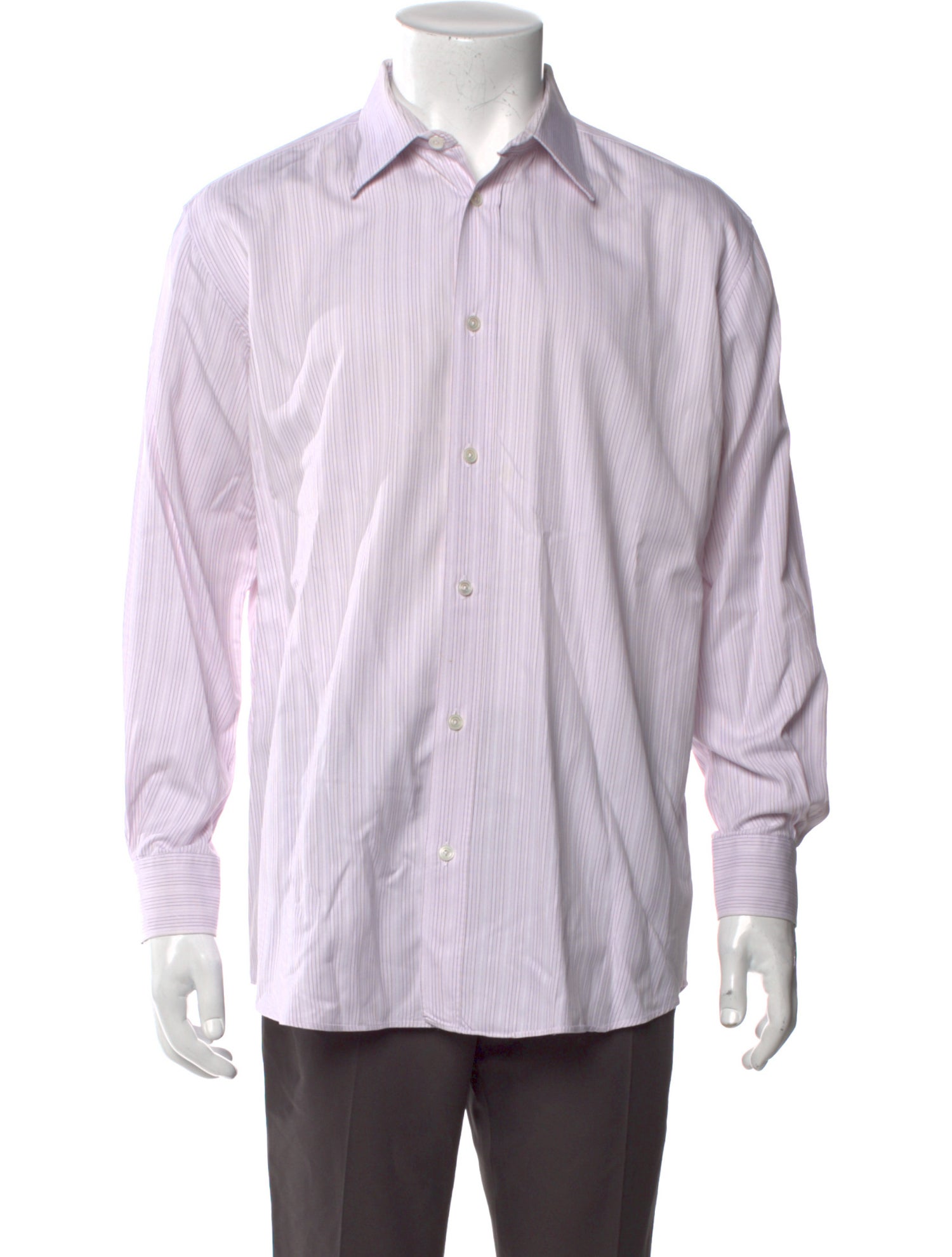 Hermès Striped Long Sleeve Dress Shirt