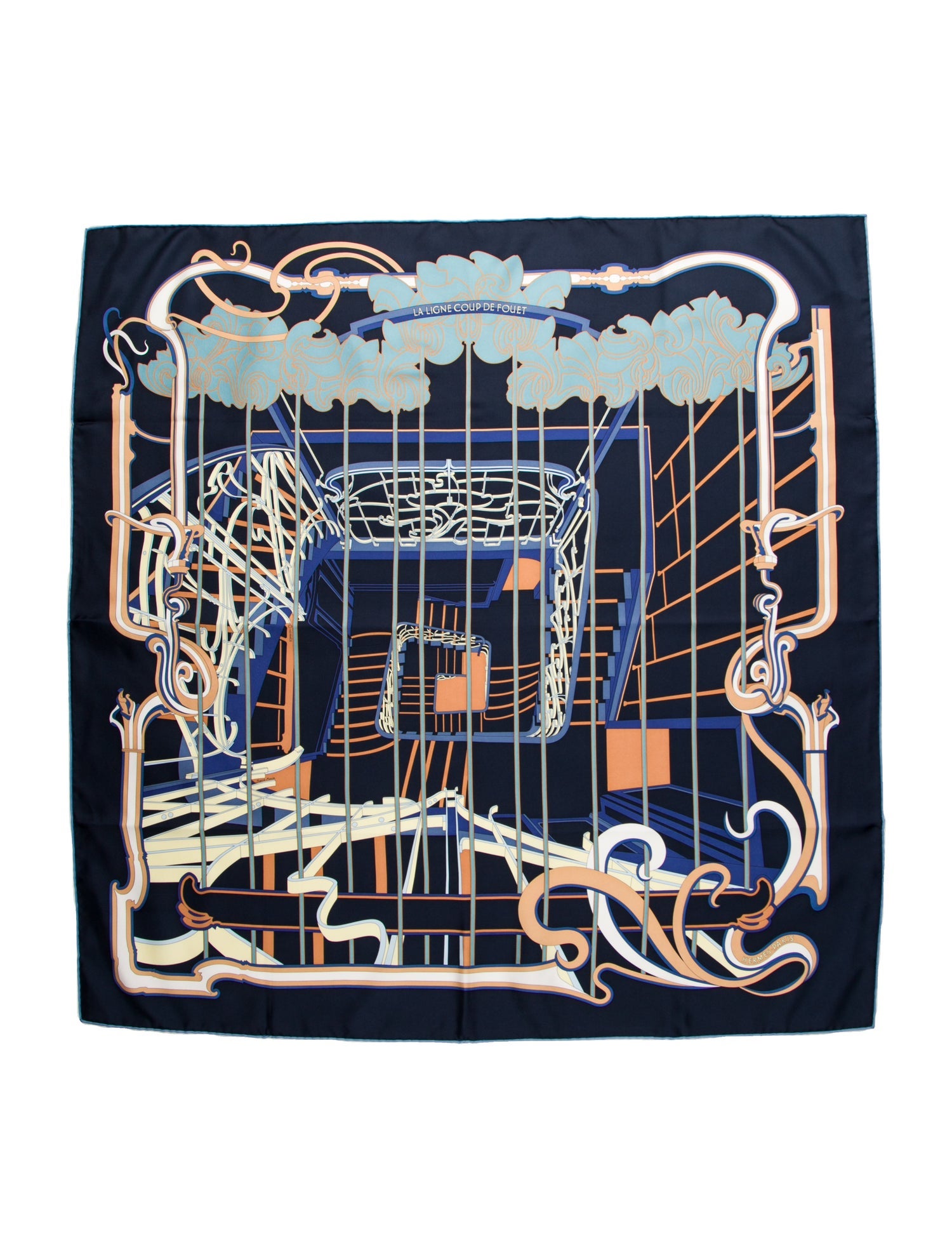 Hermès La Ligne Coup de Fouet Silk Scarf w/ Tags