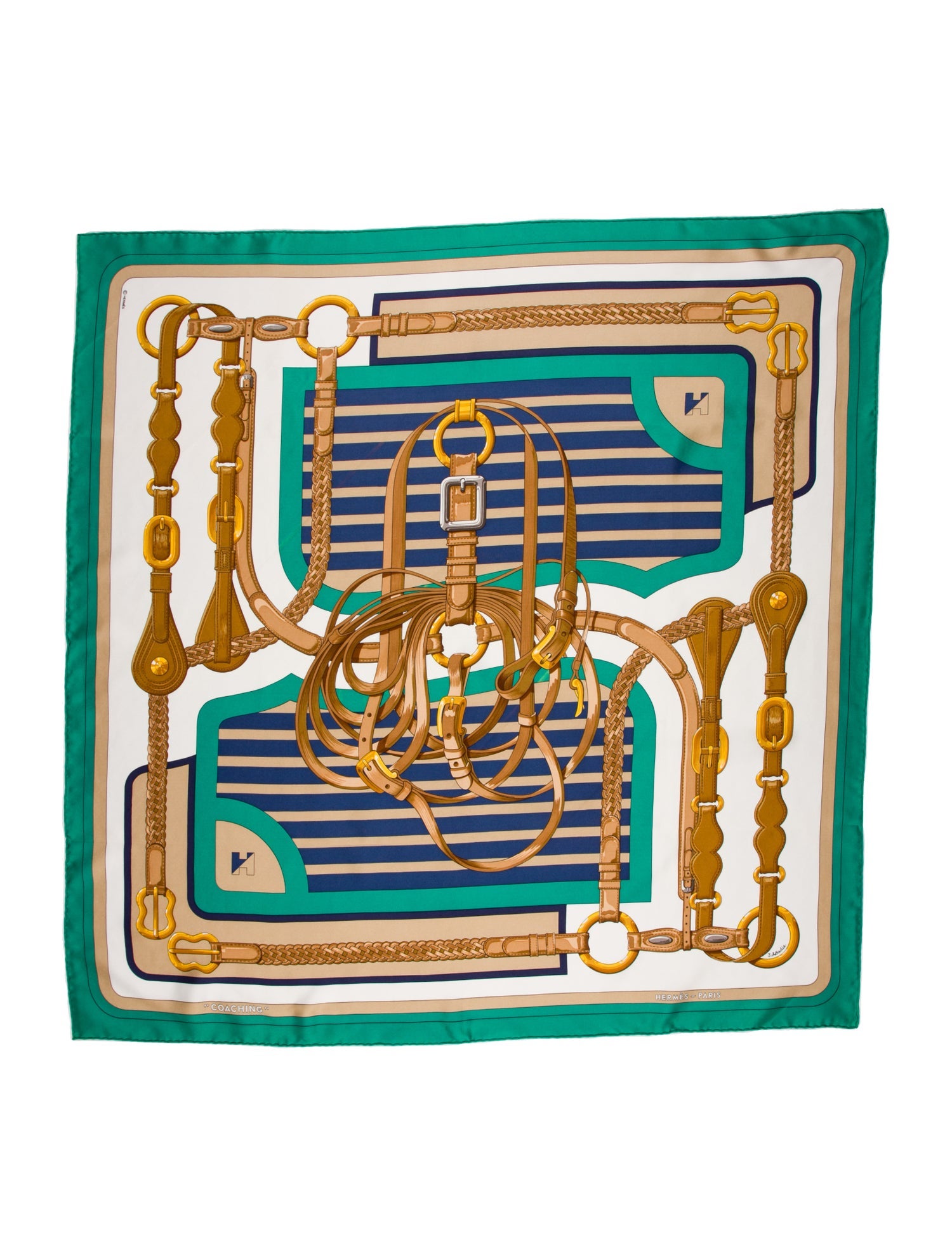 Hermès Coaching Silk Scarf