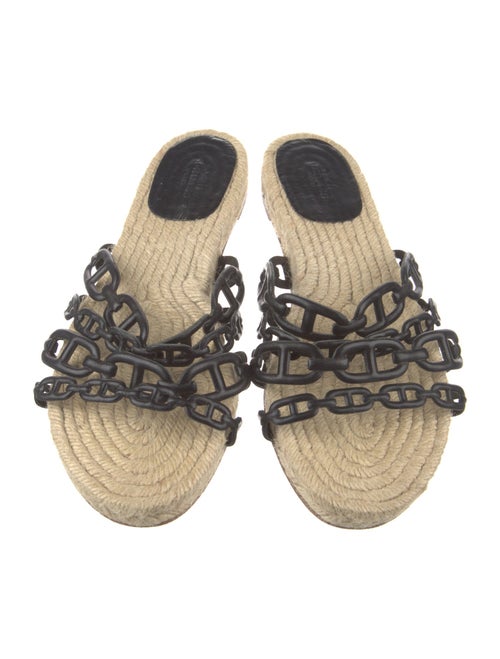 Hermès Chaine d'Ancre Leather Espadrilles