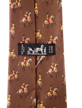 Hermès Pattern Print Silk Tie