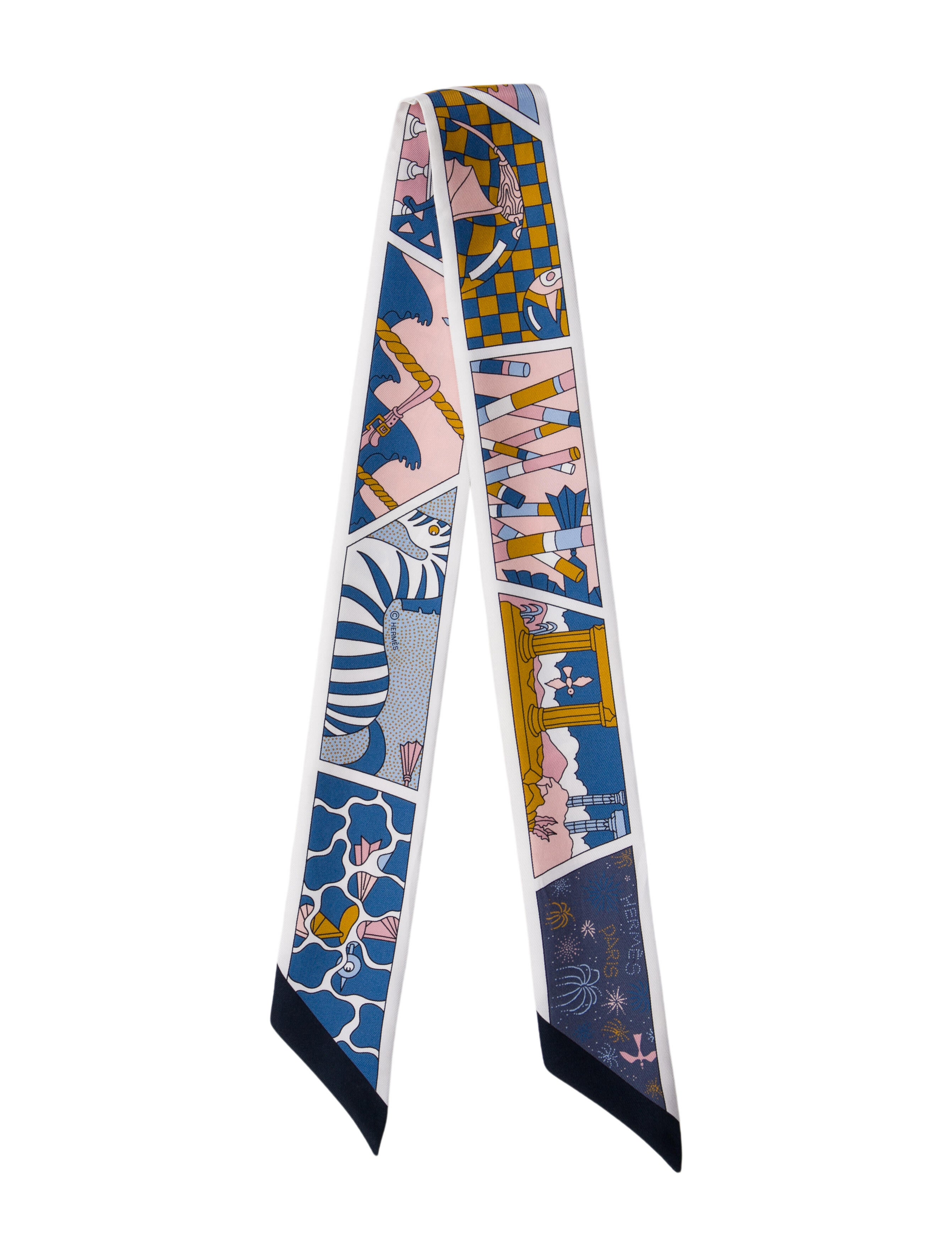 Hermès Factory Suite Silk Twilly Scarf w/ Tags