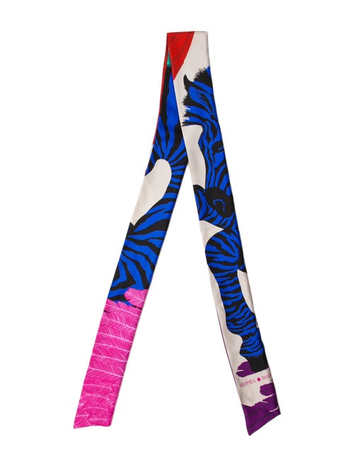 Hermès Zebra Pegasus Maxi Silk Twilly Scarf