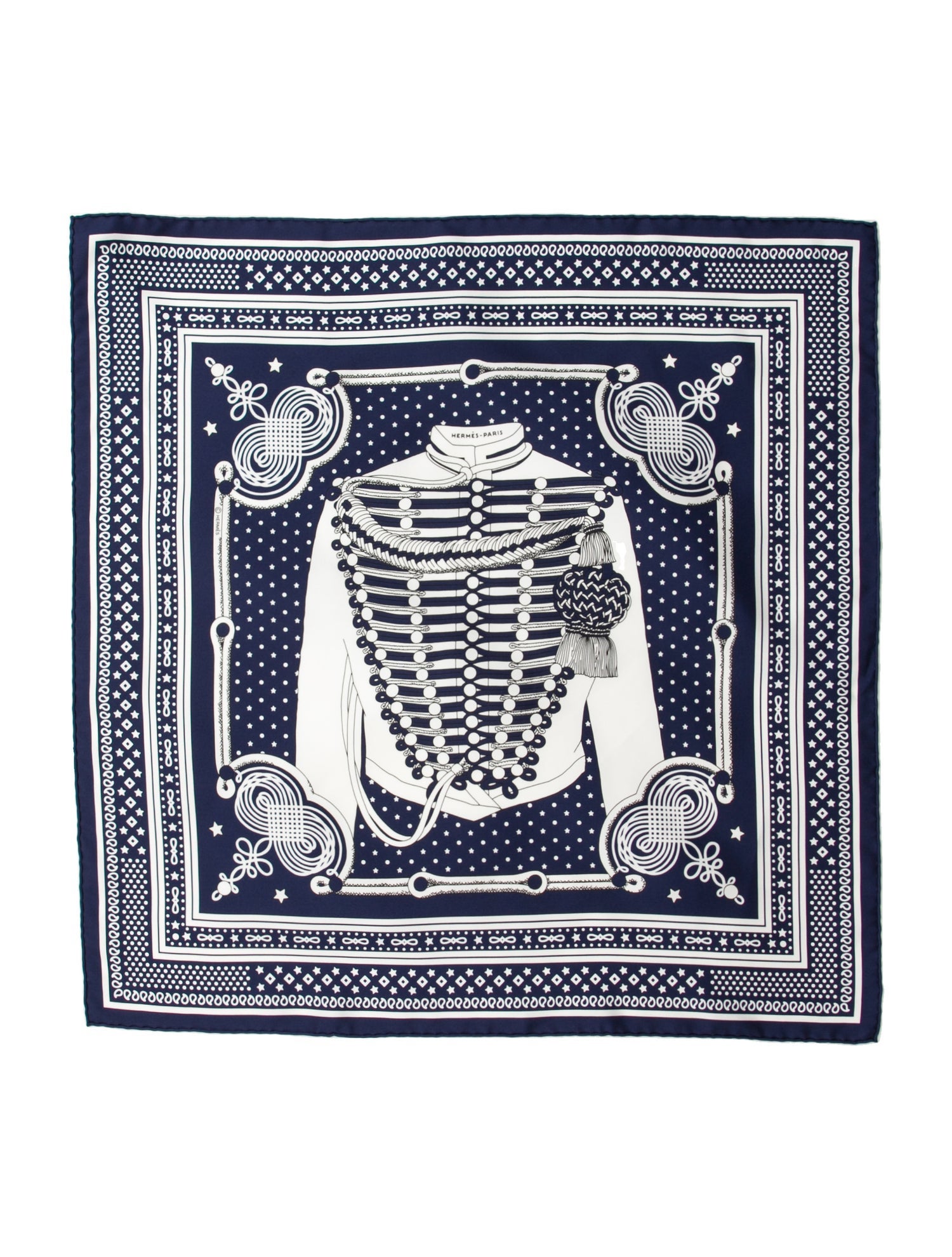 Hermès Brandebourgs Bandana Silk Scarf