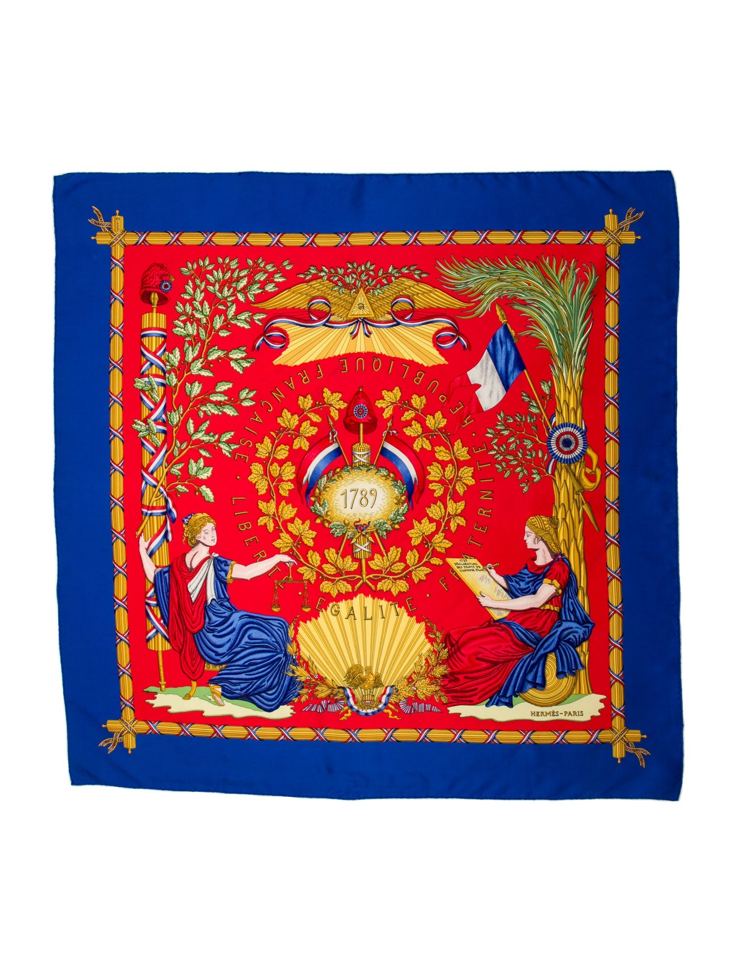 Hermès Republique Francaise Liberte Egalite Fraternite 1789 Silk Scarf