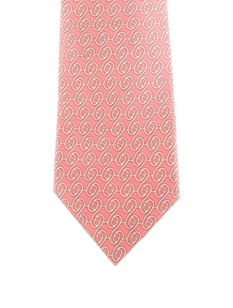 Hermès Pattern Print Silk Tie