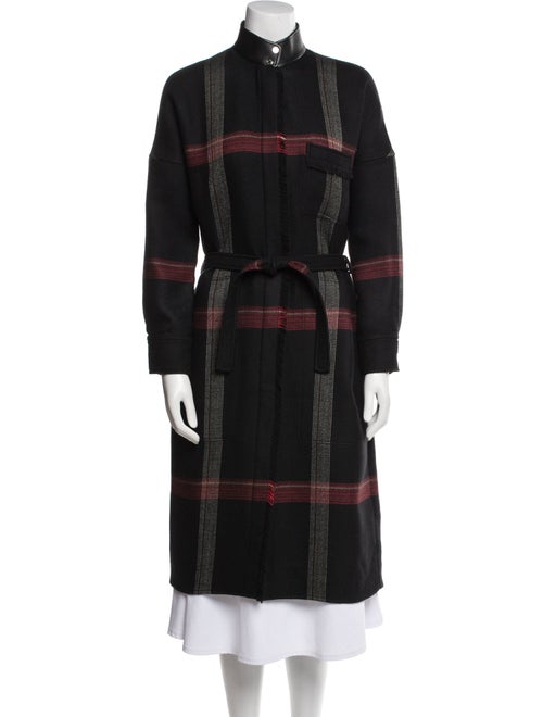 Hermès Wool Plaid Print Coat