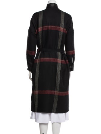 Hermès Wool Plaid Print Coat