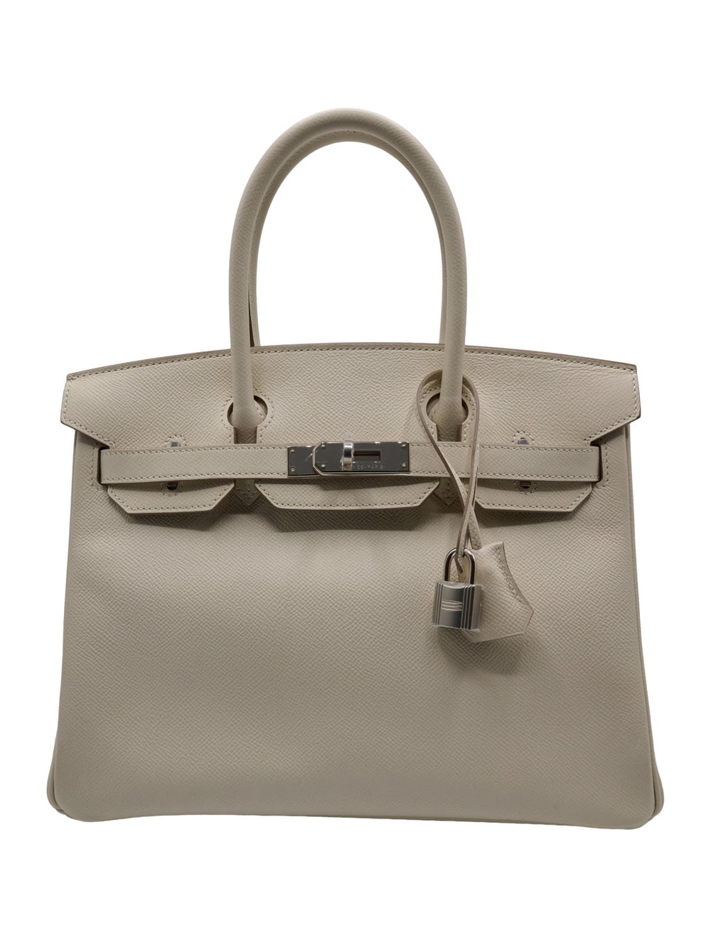 Hermès Top Handle Bag Craie Epsom Leather Silver-… - image 1