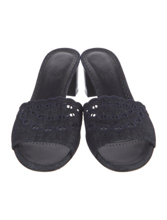 Hermès Gwladys 45 Denim Slides