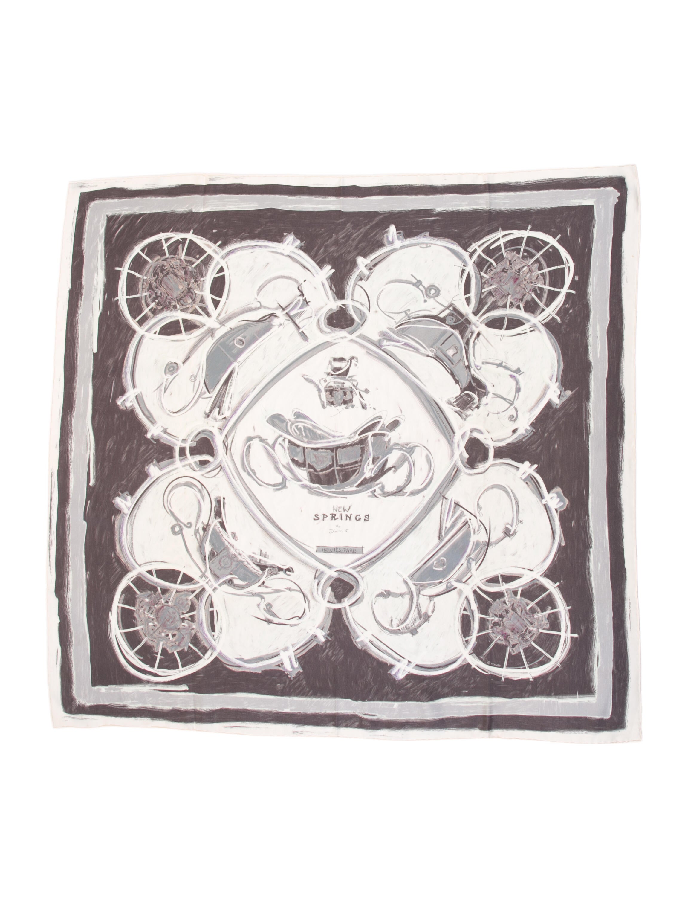 Hermès New Springs Silk Scarf