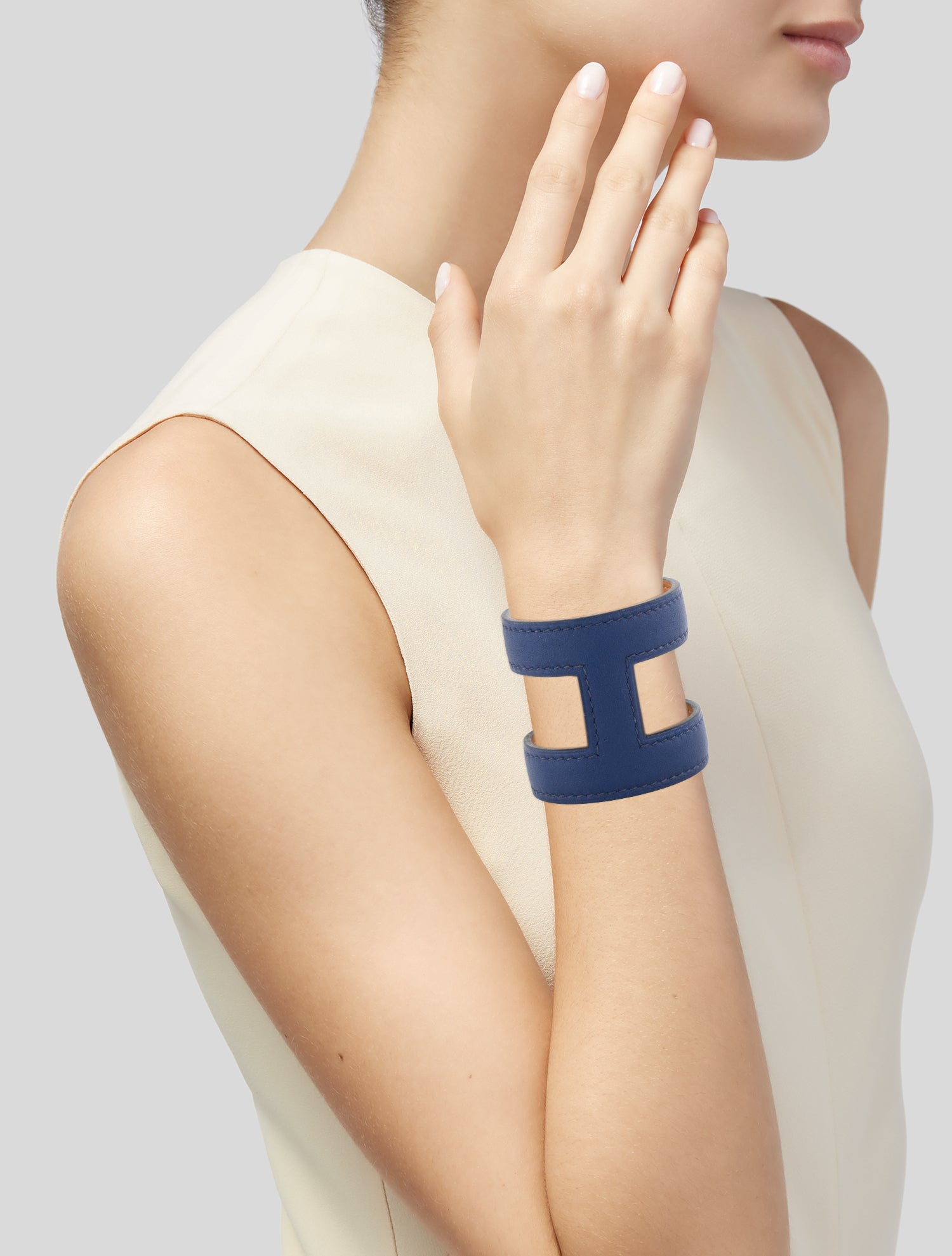 Hermès Leather Ano Cuff Bracelet