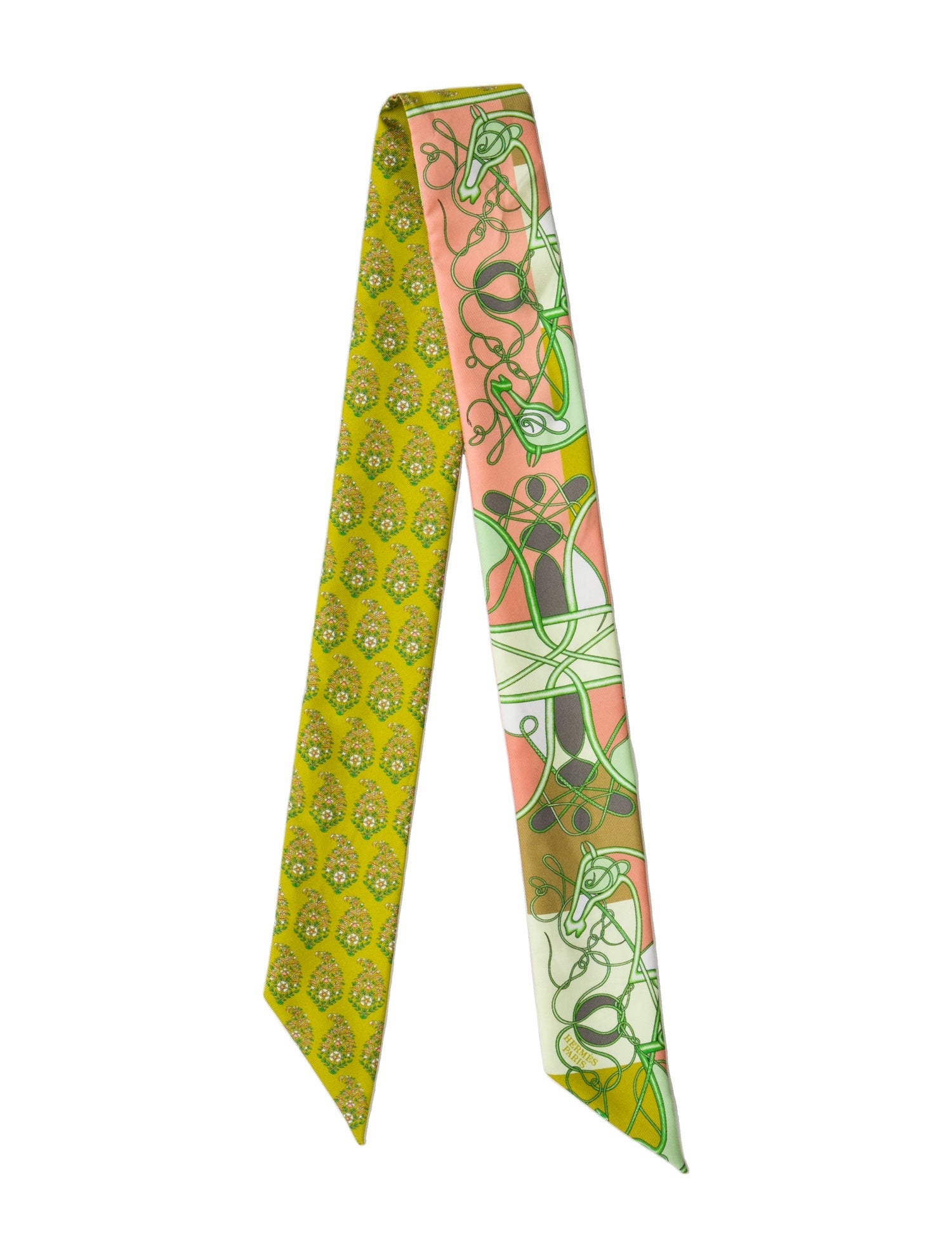 Hermès Coup de Fouet au Bloc Silk Twilly Scarf