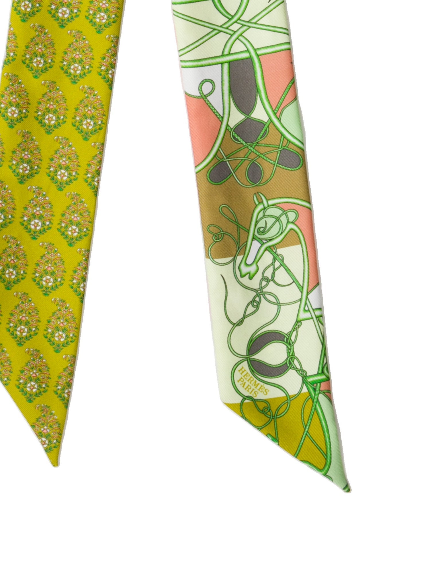 Hermès Coup de Fouet au Bloc Silk Twilly Scarf