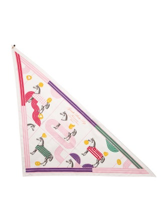 Hermès Garde Robe Pop Charm Silk Triangle Scarf