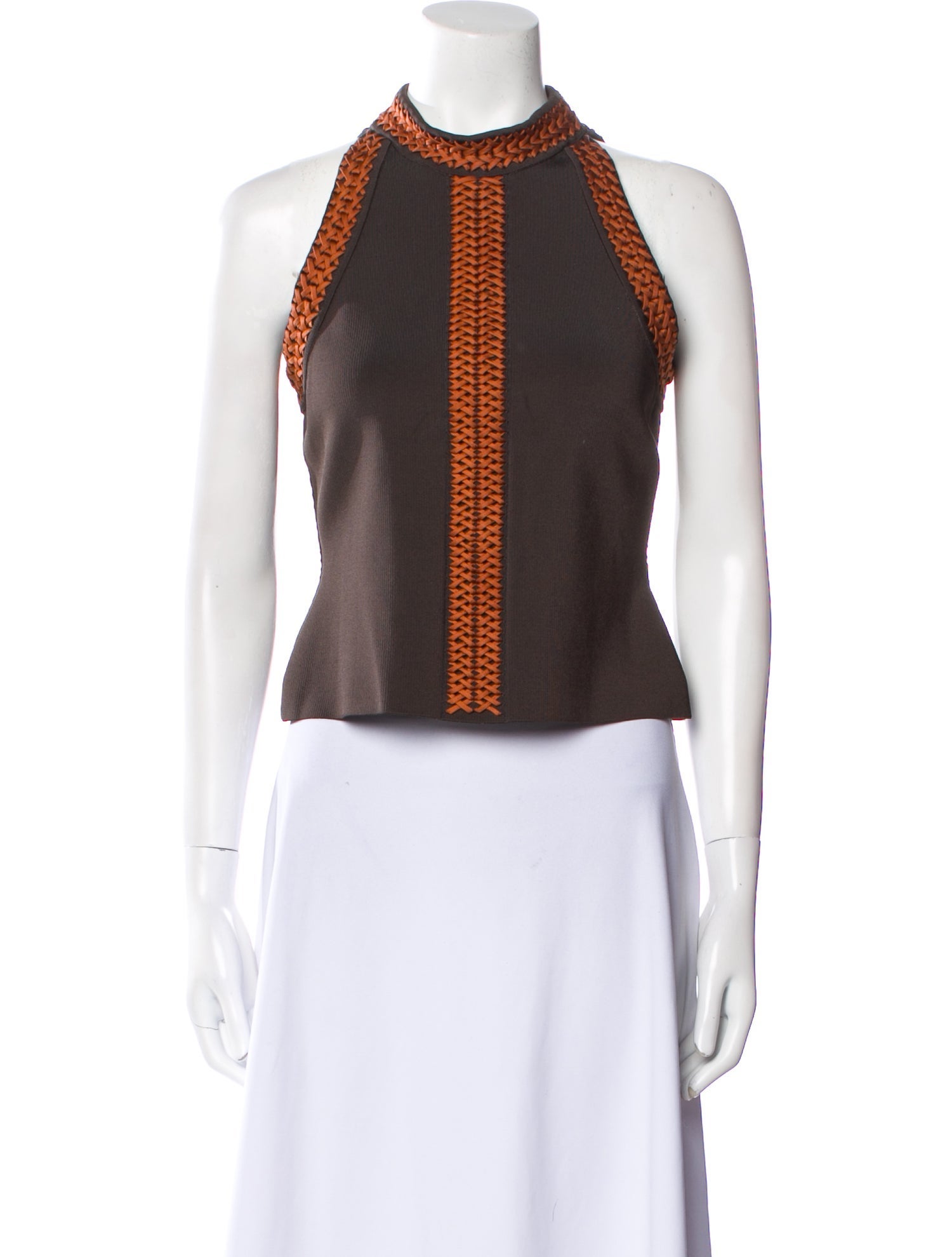 Hermès Leather Halterneck Crop Top