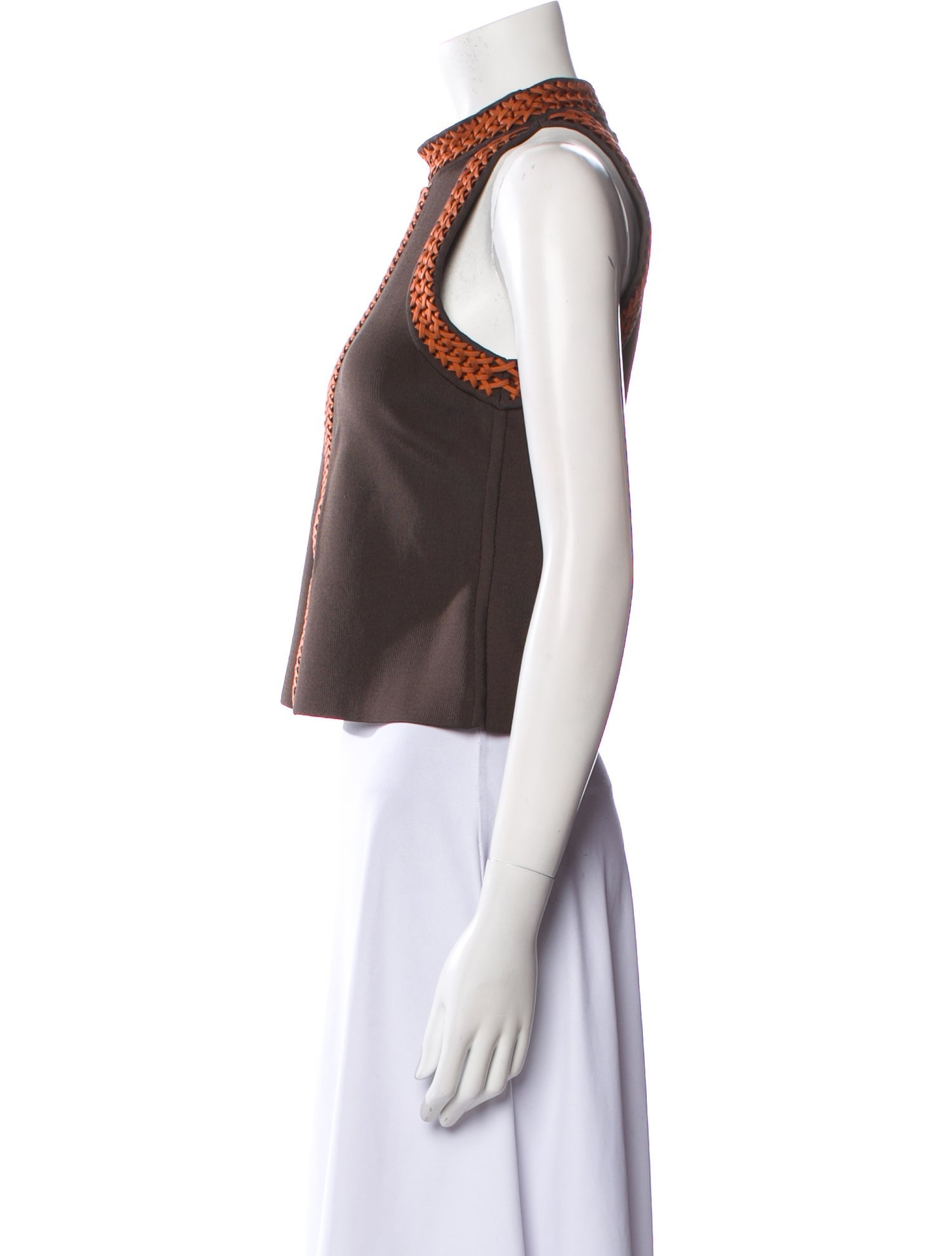 Hermès Leather Halterneck Crop Top