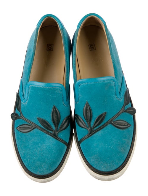 Hermès Suede Colorblock Pattern Loafers
