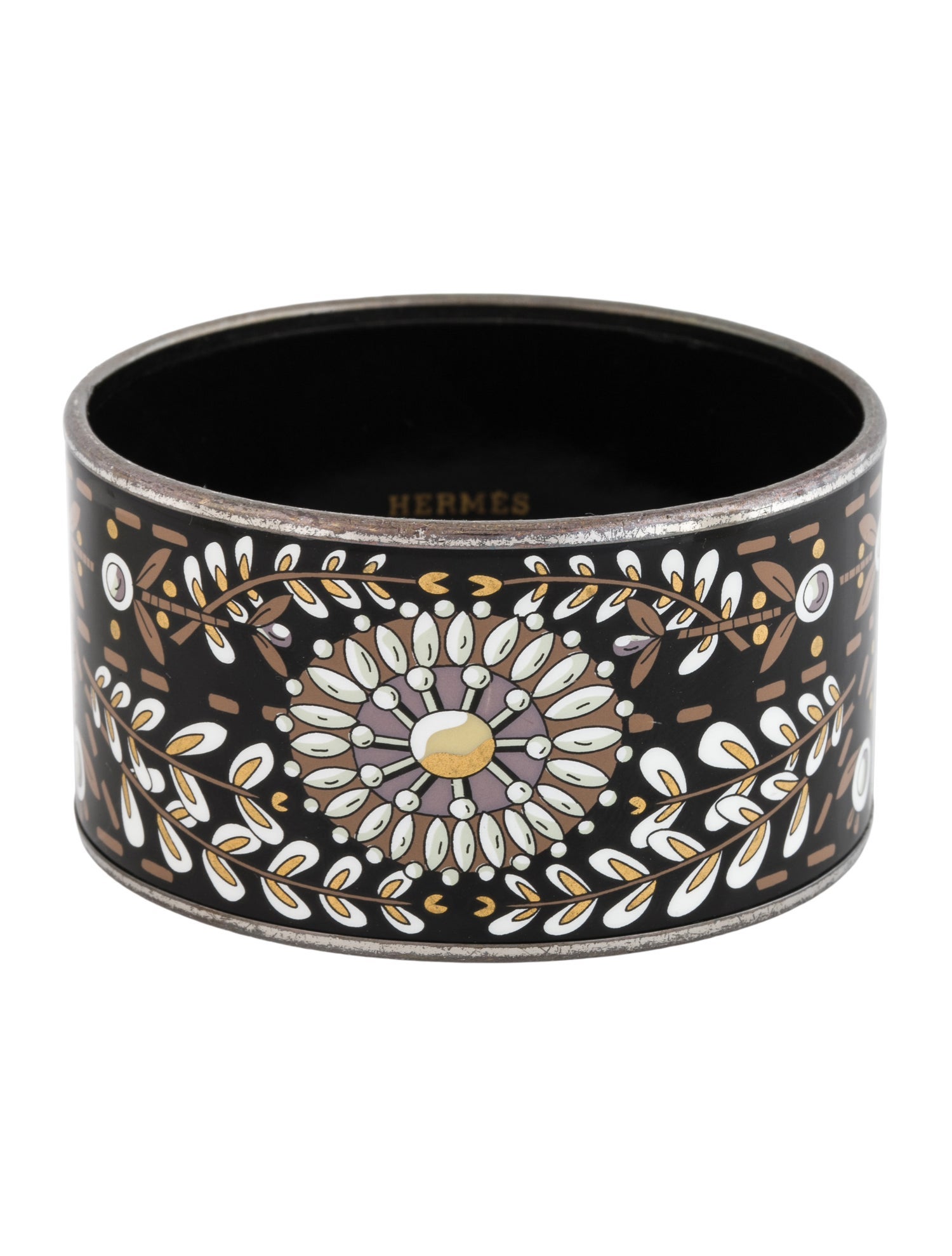 Hermès Extra Wide Enamel Bangle Bracelet