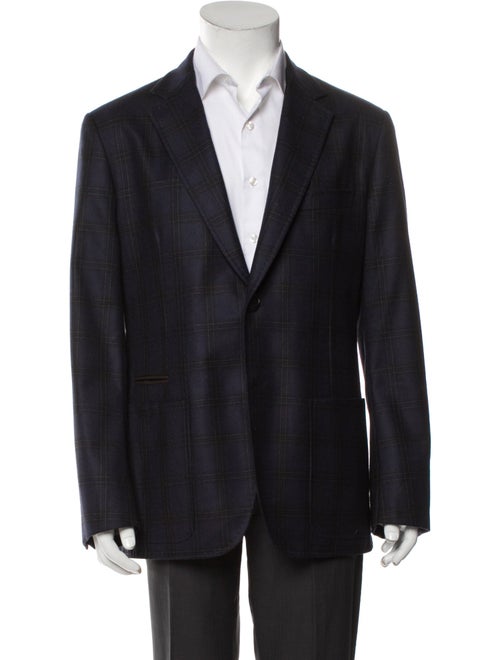 Hermès Wool Plaid Print Blazer