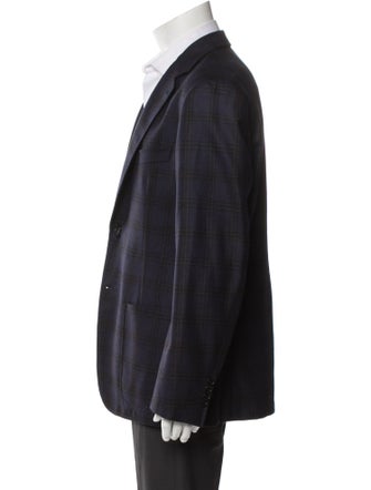 Hermès Wool Plaid Print Blazer