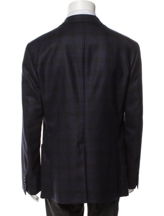 Hermès Wool Plaid Print Blazer
