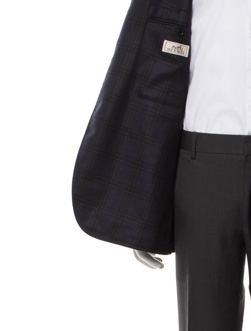 Hermès Wool Plaid Print Blazer