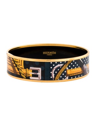 Hermès Wide Enamel Clic Clac A Pois Bangle Bracelet