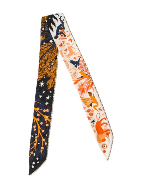 Hermès Sous Le Charme d'Orphee Baguette Silk Twilly Scarf